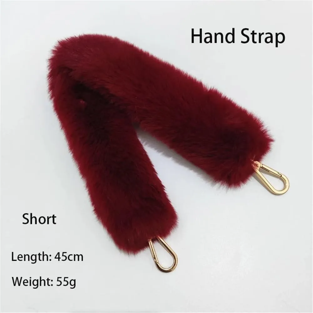 Faux Fur Handle Bag Strap Adjustable Crossbody Shoulder Strap Replacement for Wallets Accessories
