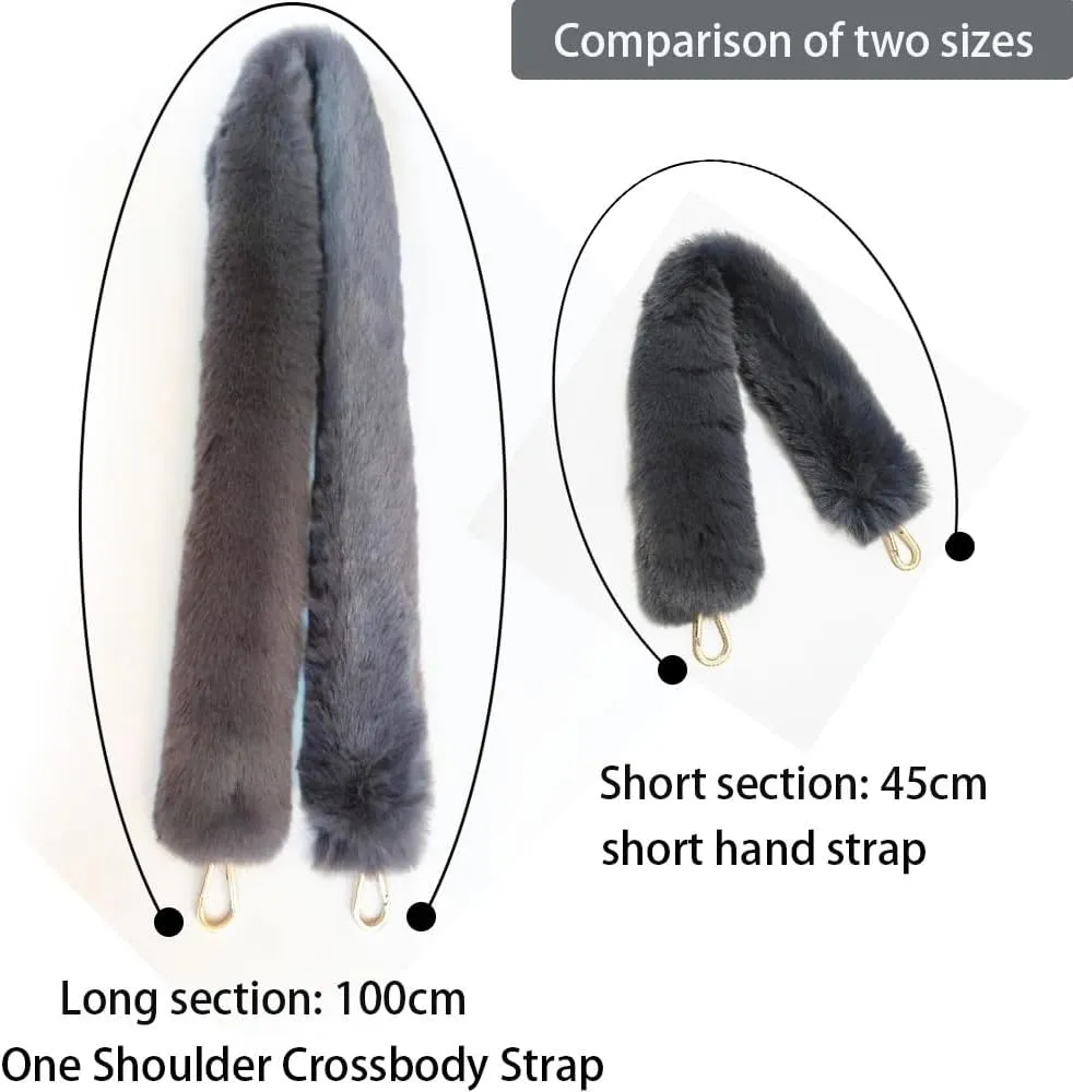 Faux Fur Handle Bag Strap Adjustable Crossbody Shoulder Strap Replacement for Wallets Accessories