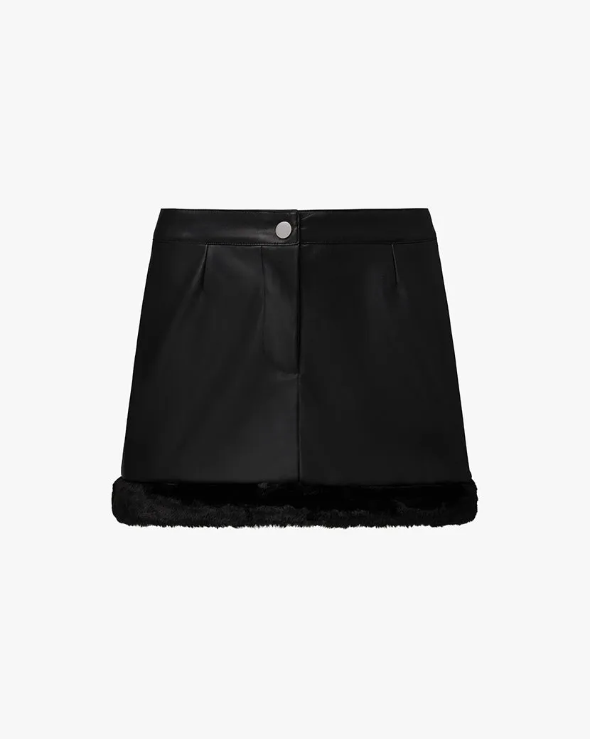 Faux Fur Mini Skirt