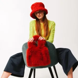 FAUX FUR MINI TOTE