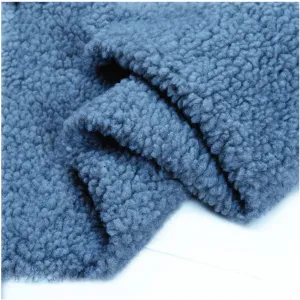 Faux Fur Sherpa Fleece Faux Sheepskin Fabric Solid Color Soft Sewing Material 160cm 62' Wide for Clothing, Toys, Cushions, Sewing DIY Crafts(Size:1.6 * 0.5m(63''x19''),Color:Blue)
