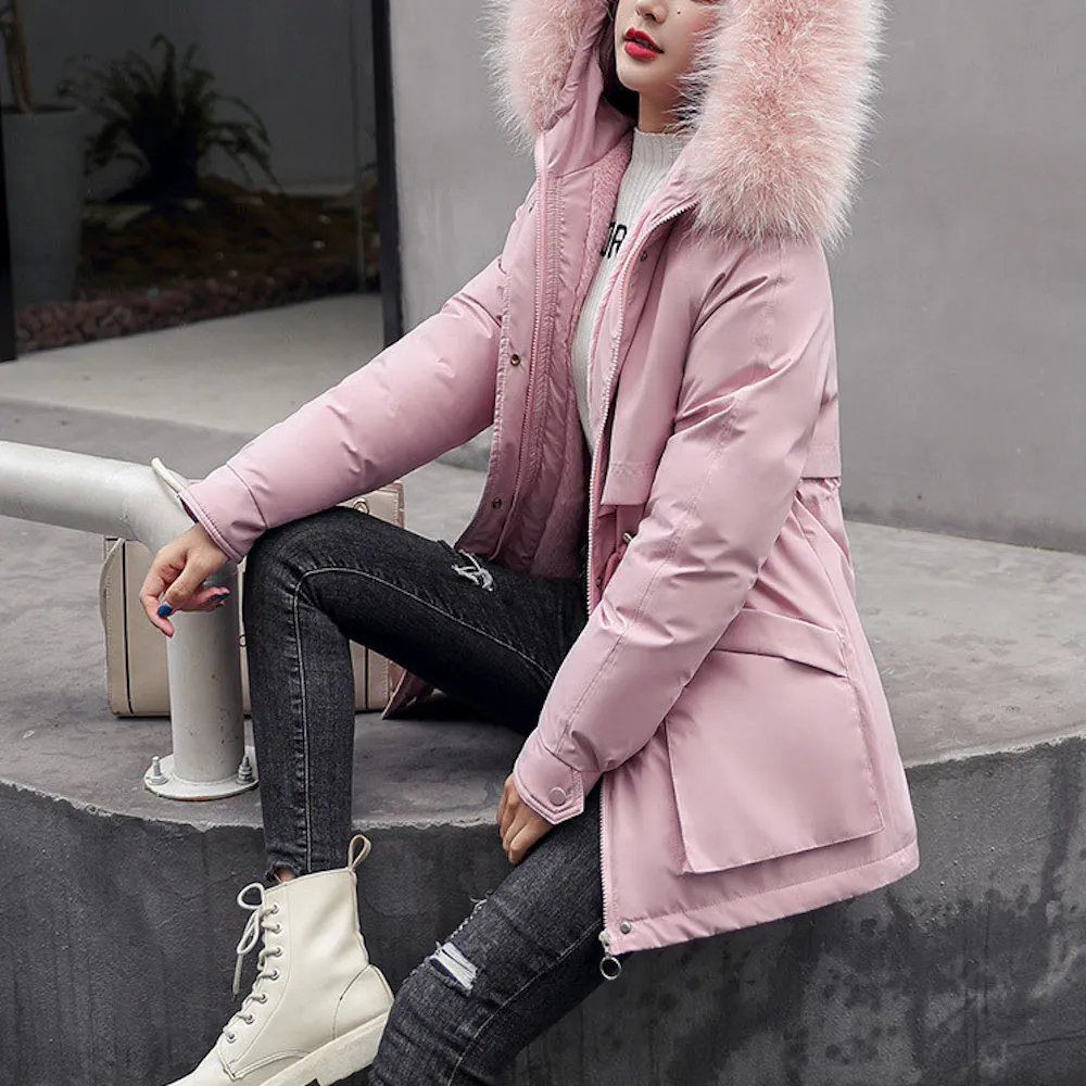Faux Fur Trimmed Long Parka | Plush Lined | Winter Elegance