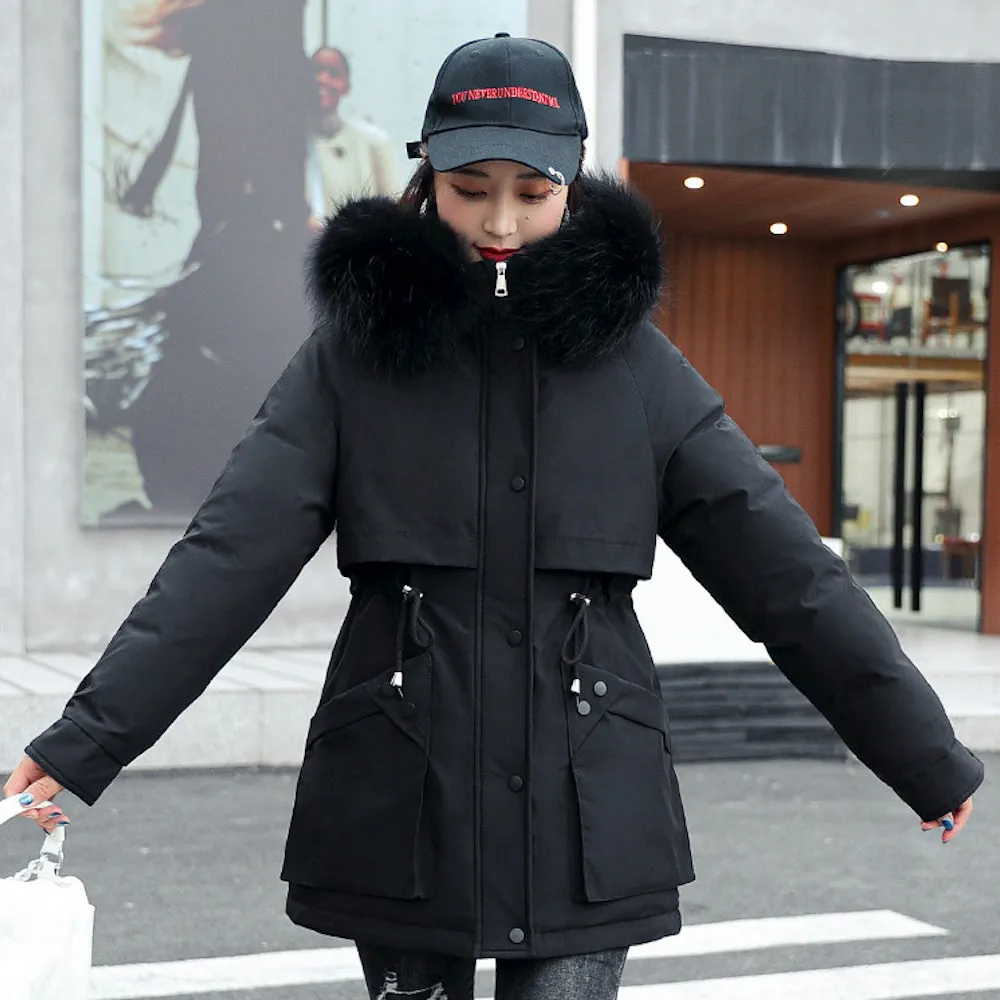 Faux Fur Trimmed Long Parka | Plush Lined | Winter Elegance