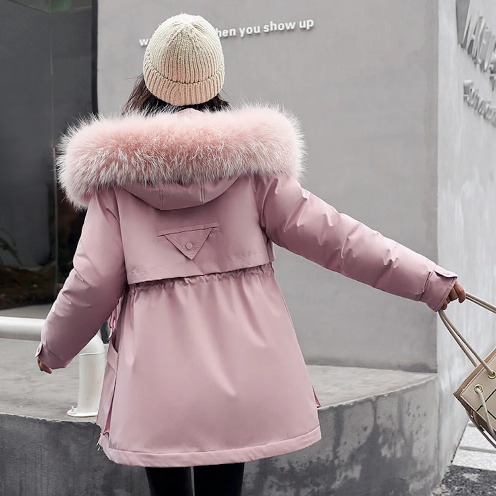 Faux Fur Trimmed Long Parka | Plush Lined | Winter Elegance