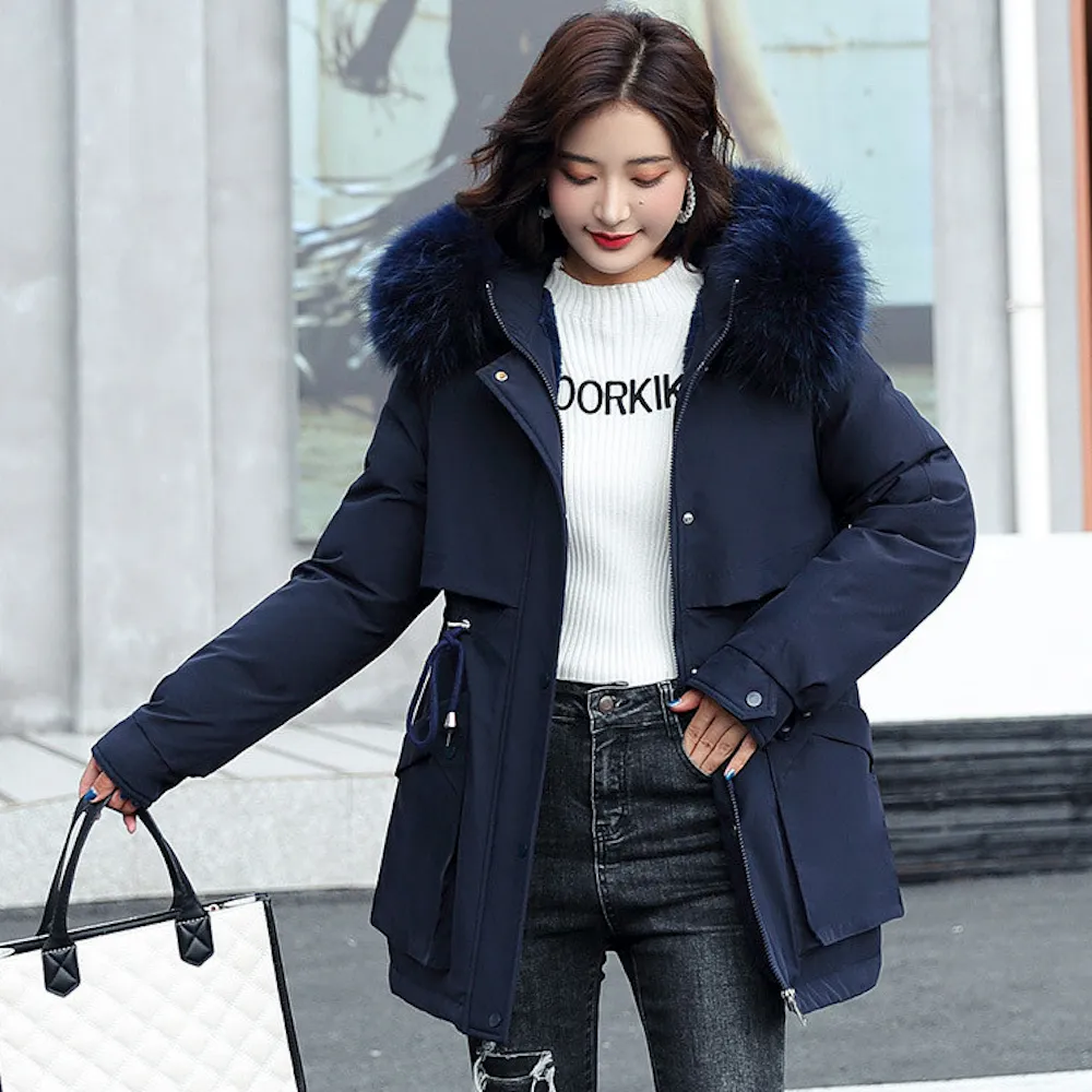Faux Fur Trimmed Long Parka | Plush Lined | Winter Elegance