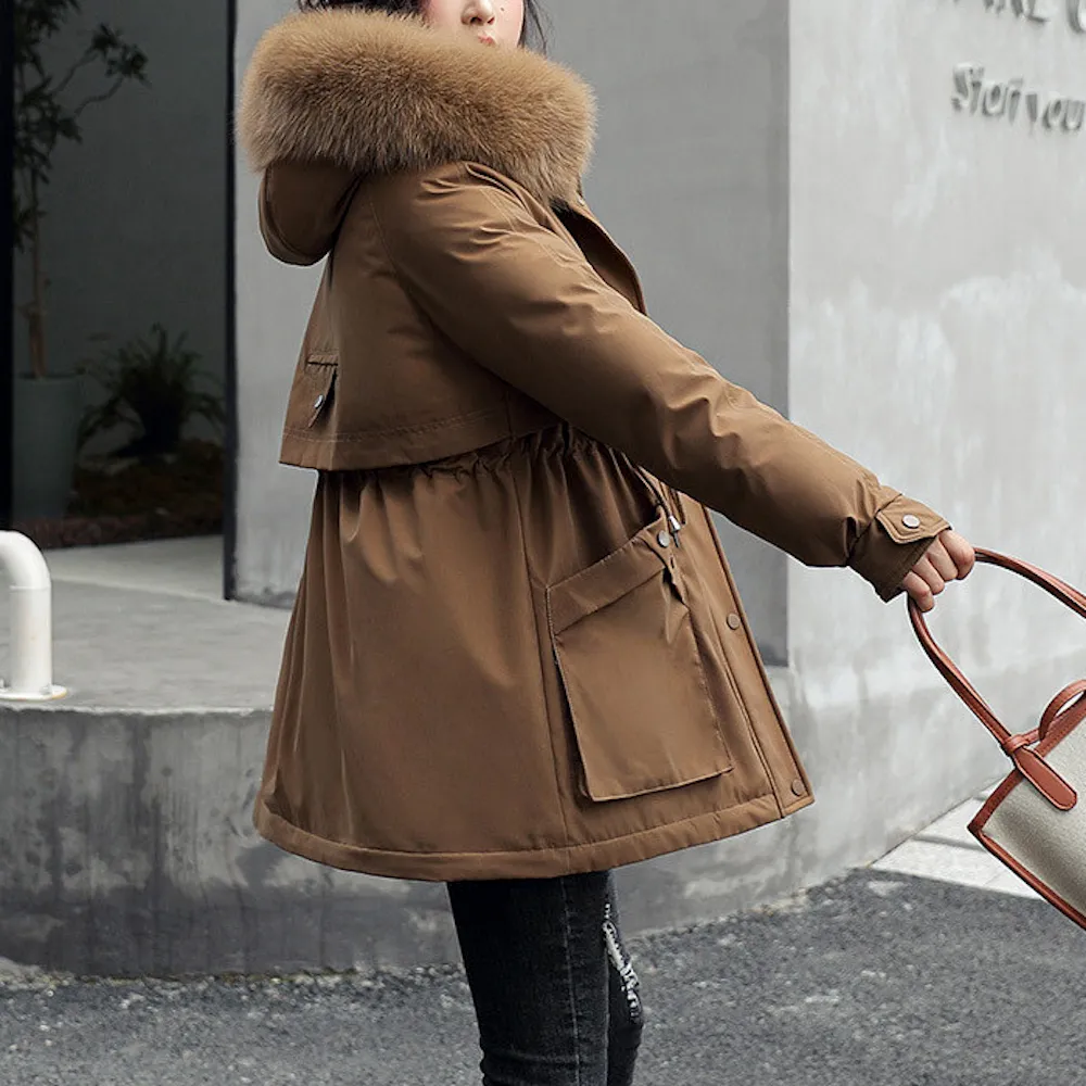 Faux Fur Trimmed Long Parka | Plush Lined | Winter Elegance