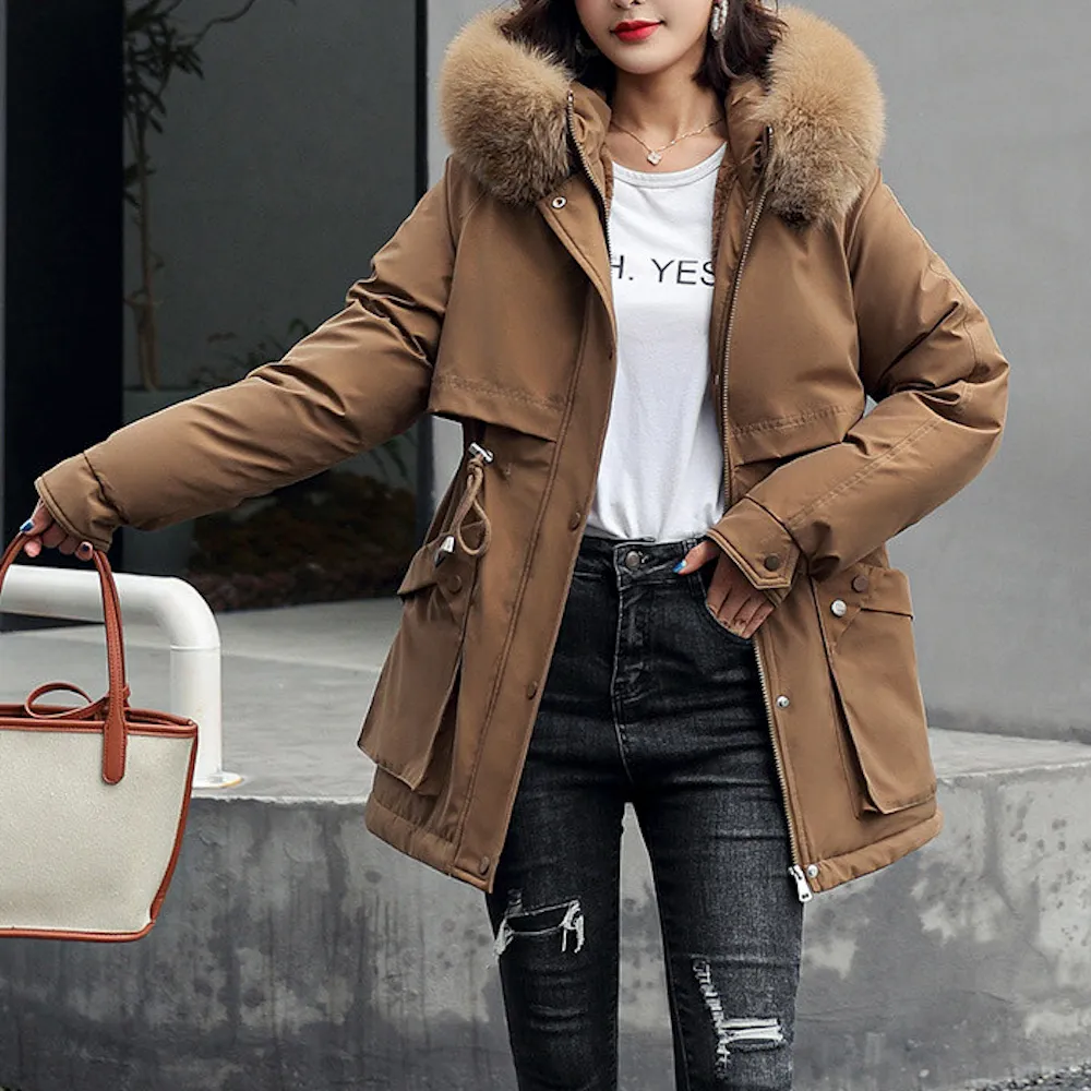 Faux Fur Trimmed Long Parka | Plush Lined | Winter Elegance