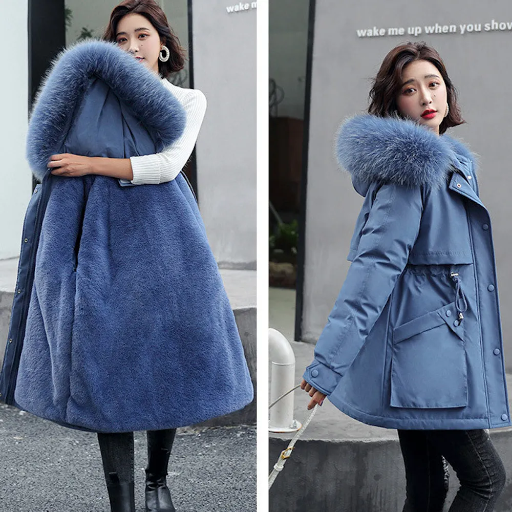 Faux Fur Trimmed Long Parka | Plush Lined | Winter Elegance