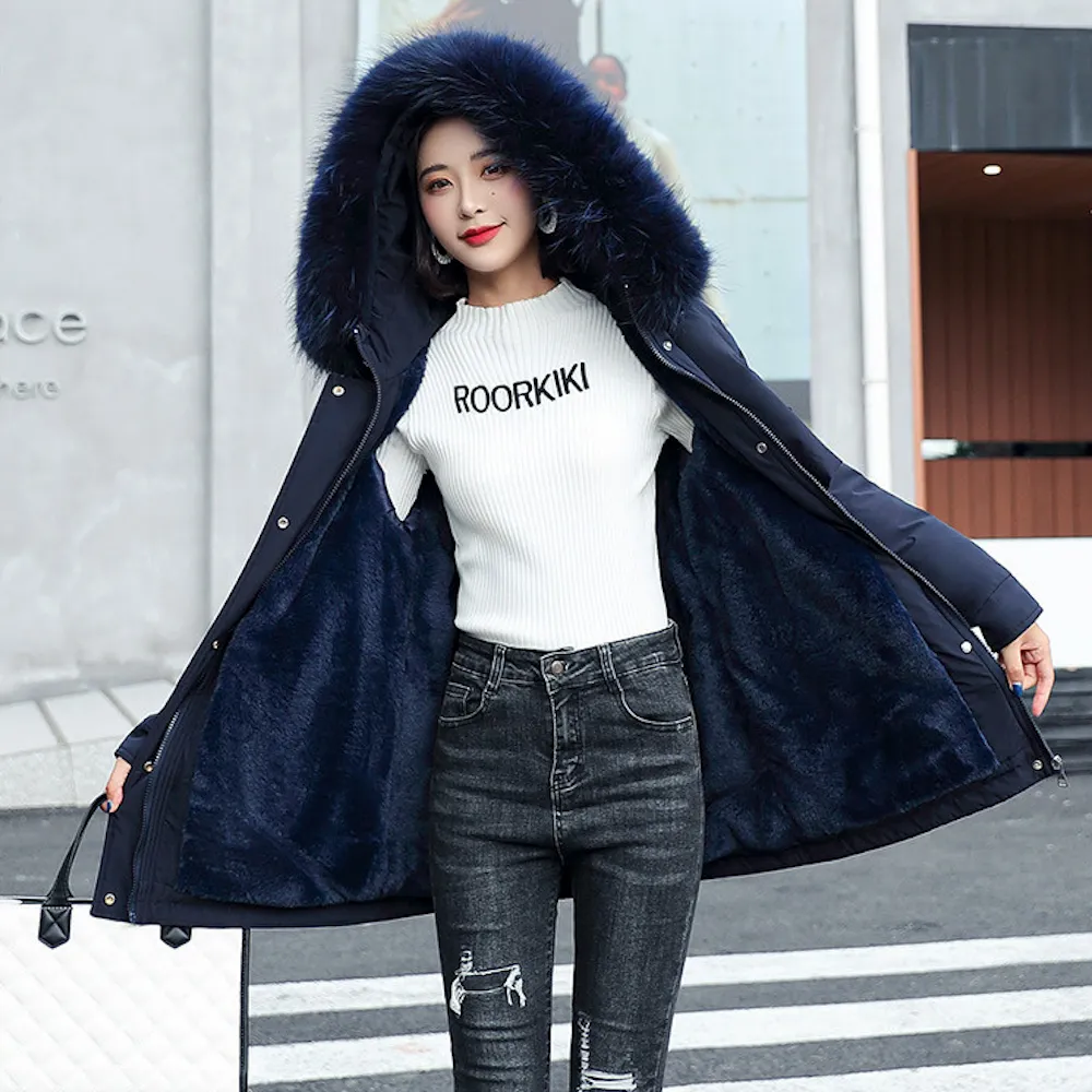 Faux Fur Trimmed Long Parka | Plush Lined | Winter Elegance