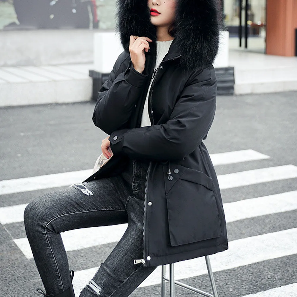Faux Fur Trimmed Long Parka | Plush Lined | Winter Elegance