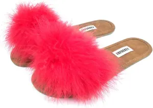 FAYUEKEY Comfy Slippers for Women Open Toe Sexy Fluffy Furry Soft Cute Slides Indoor Outdoor Flats Shoes