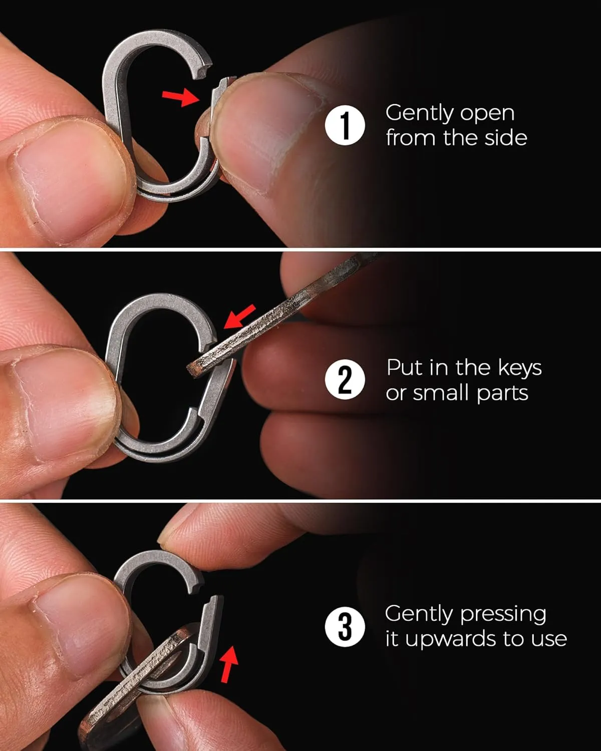 FEGVE Titanium Key Chain Rings for Home Keys, Bag Pendant