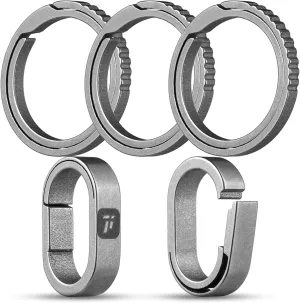 FEGVE Titanium Key Chain Rings for Home Keys, Bag Pendant