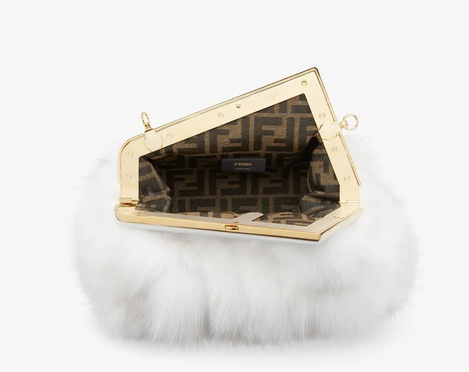 Fendi First Small
White fox fur bag
