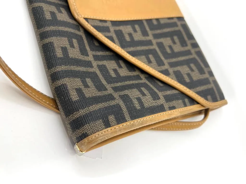 FENDI VINTAGE MONOGRAM ENVELOPE CLUTCH/SHOULDER BAG