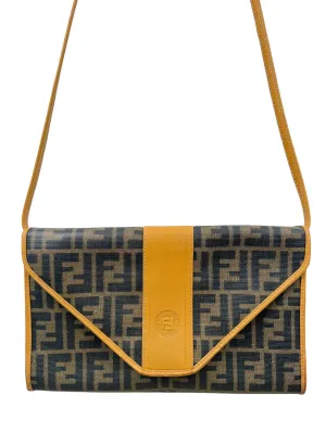 FENDI VINTAGE MONOGRAM ENVELOPE CLUTCH/SHOULDER BAG
