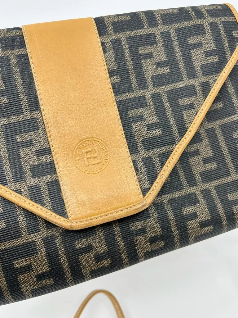 FENDI VINTAGE MONOGRAM ENVELOPE CLUTCH/SHOULDER BAG