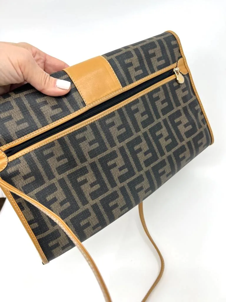 FENDI VINTAGE MONOGRAM ENVELOPE CLUTCH/SHOULDER BAG