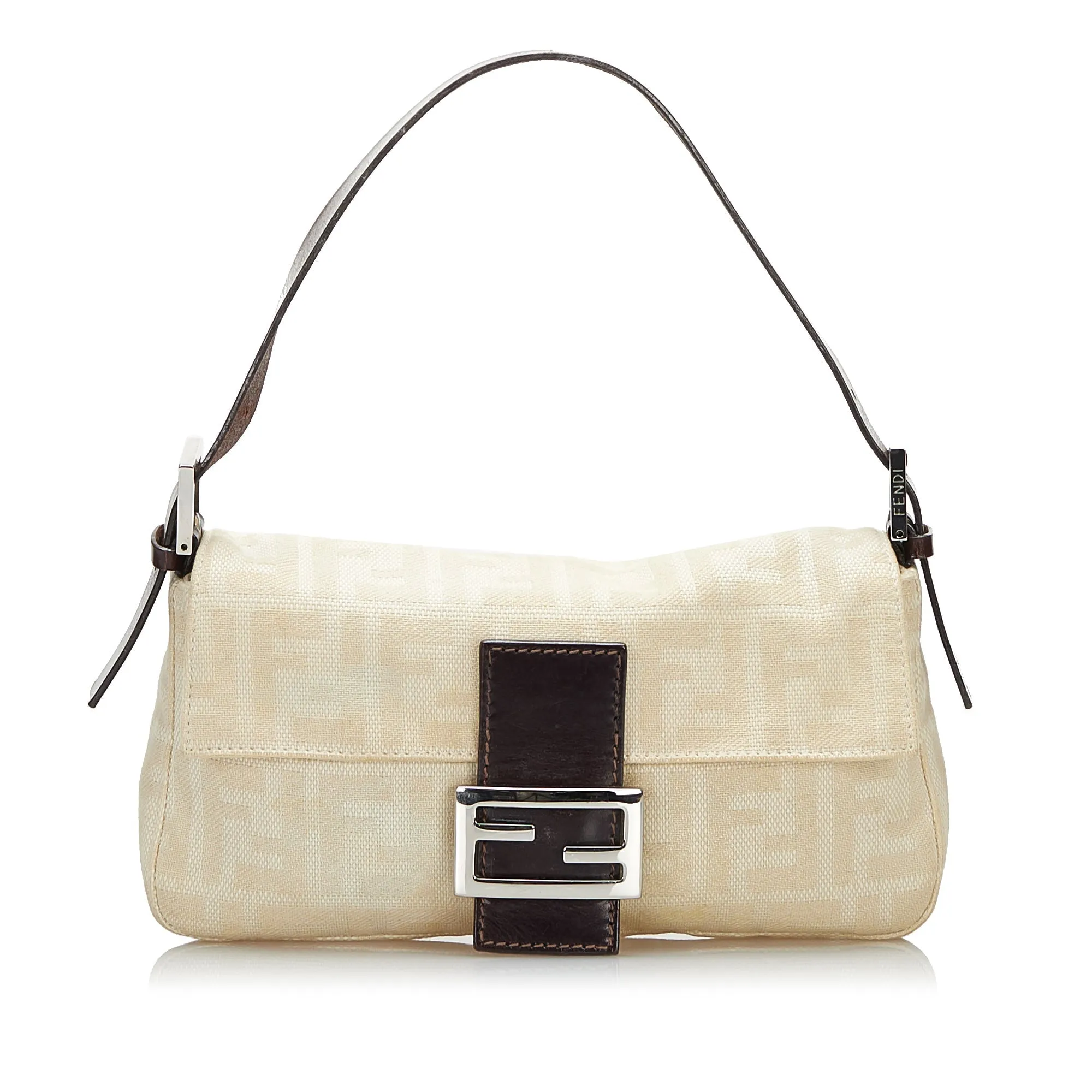 FENDI Zucca Canvas Baguette Brown