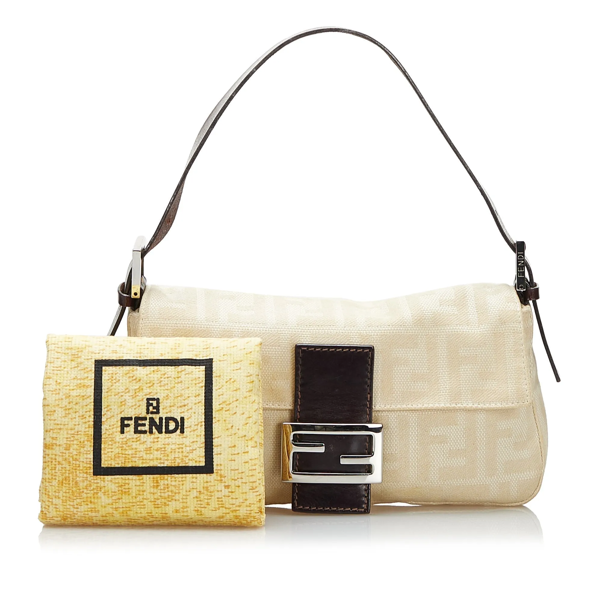 FENDI Zucca Canvas Baguette Brown