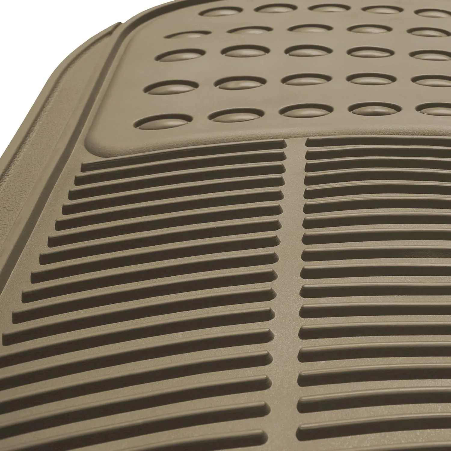 FH Group Car Floor Mat - Heavy-Duty Rubber Floor Mat for Cars, Beige