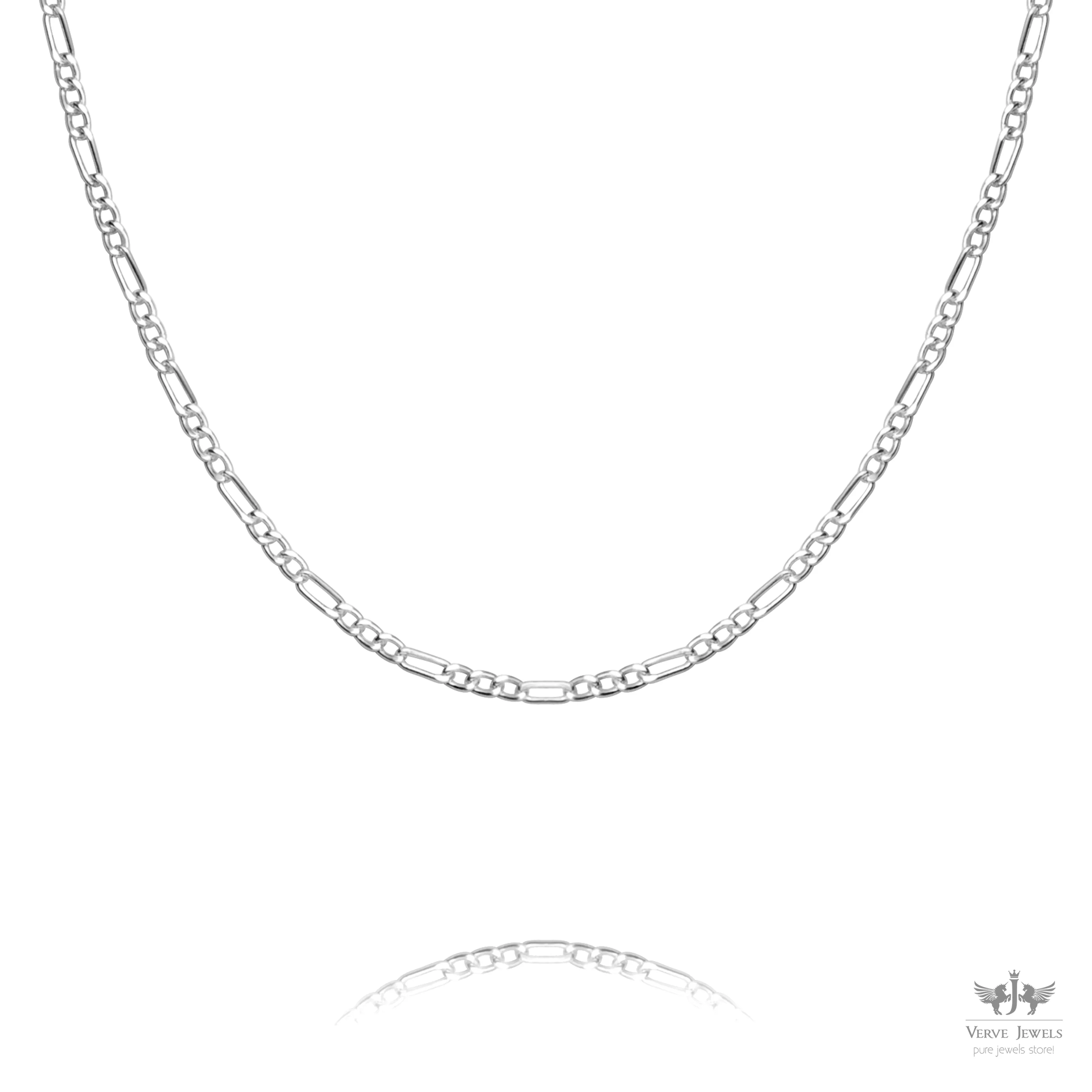 Figaro Chain Necklace 925 Sterling Silver 1.5mm - Unisex