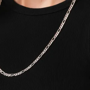 Figaro Chain Necklace 925 Sterling Silver 4.5mm - Unisex
