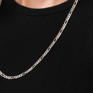 Figaro Chain Necklace 925 Sterling Silver 4.5mm - Women's
