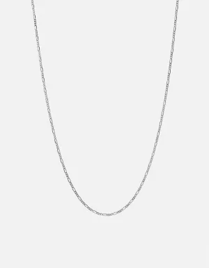 Figaro Chain Necklace, Sterling Silver