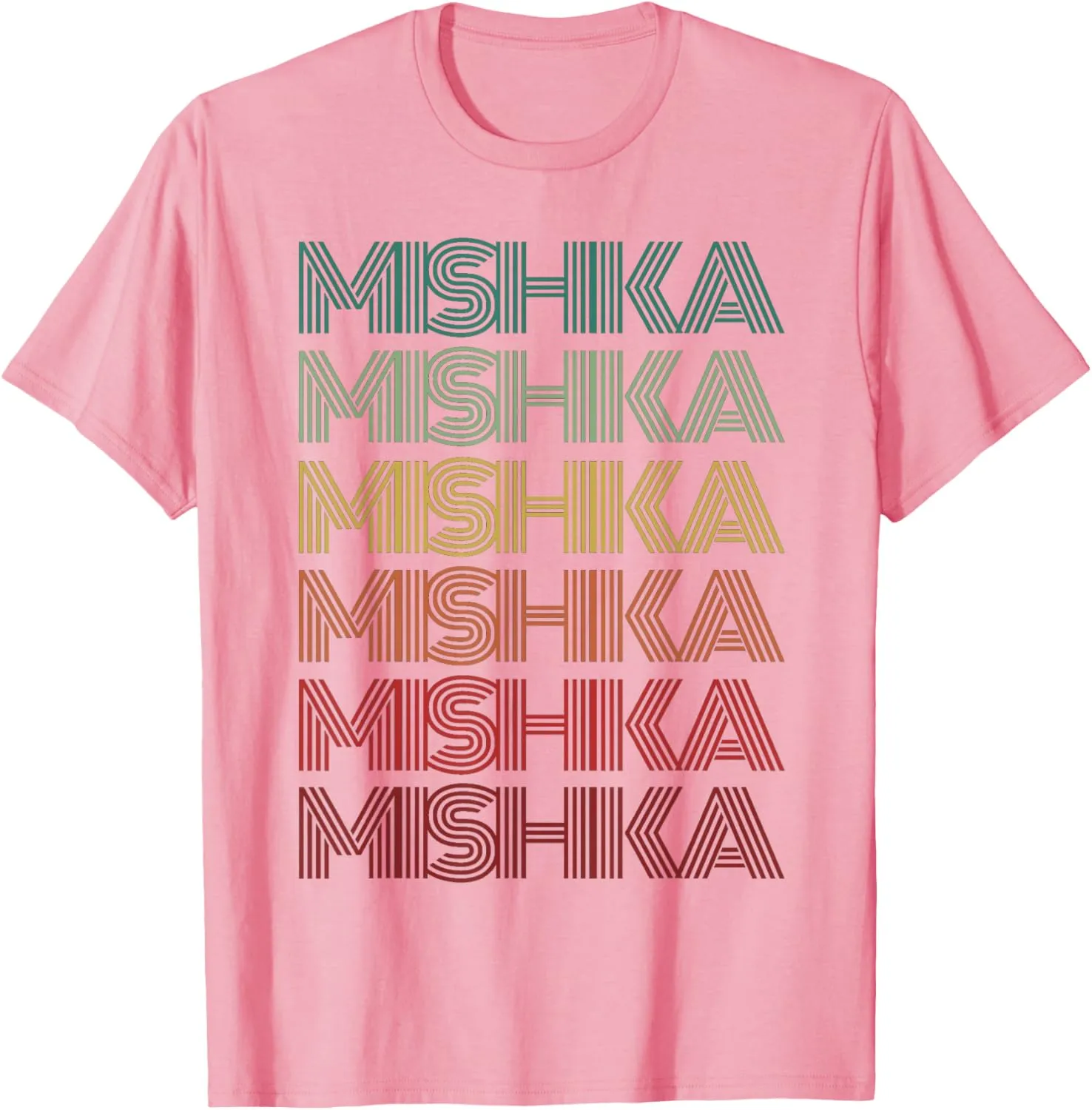 First Name MISHKA Indian Girl Retro Personalized 80's Party T-Shirt