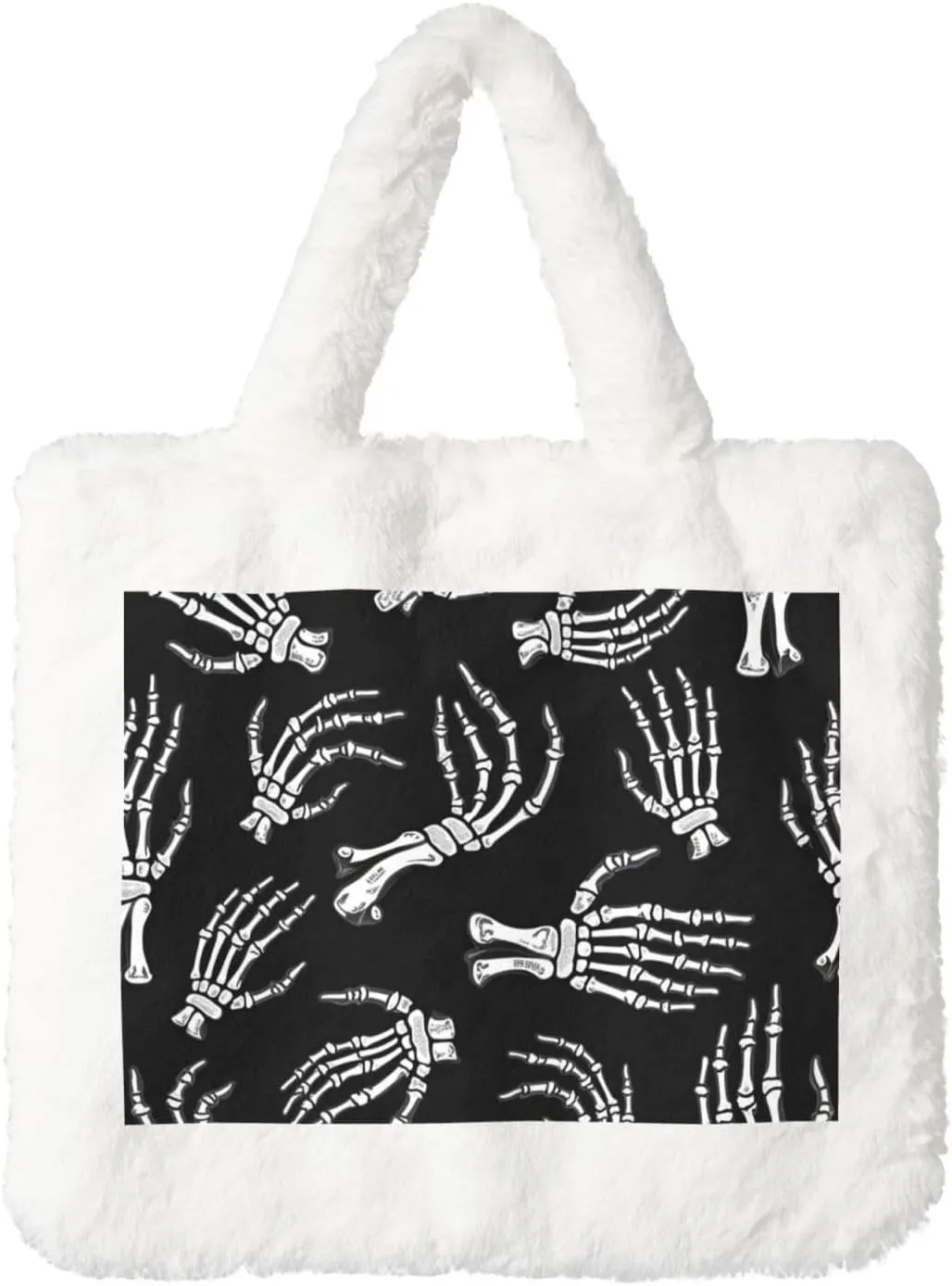 Fluffy Bag Fluffy Shoulder Bag Furry Plush Handbag Faux Fur Flower Tote Bag for Ladies Women