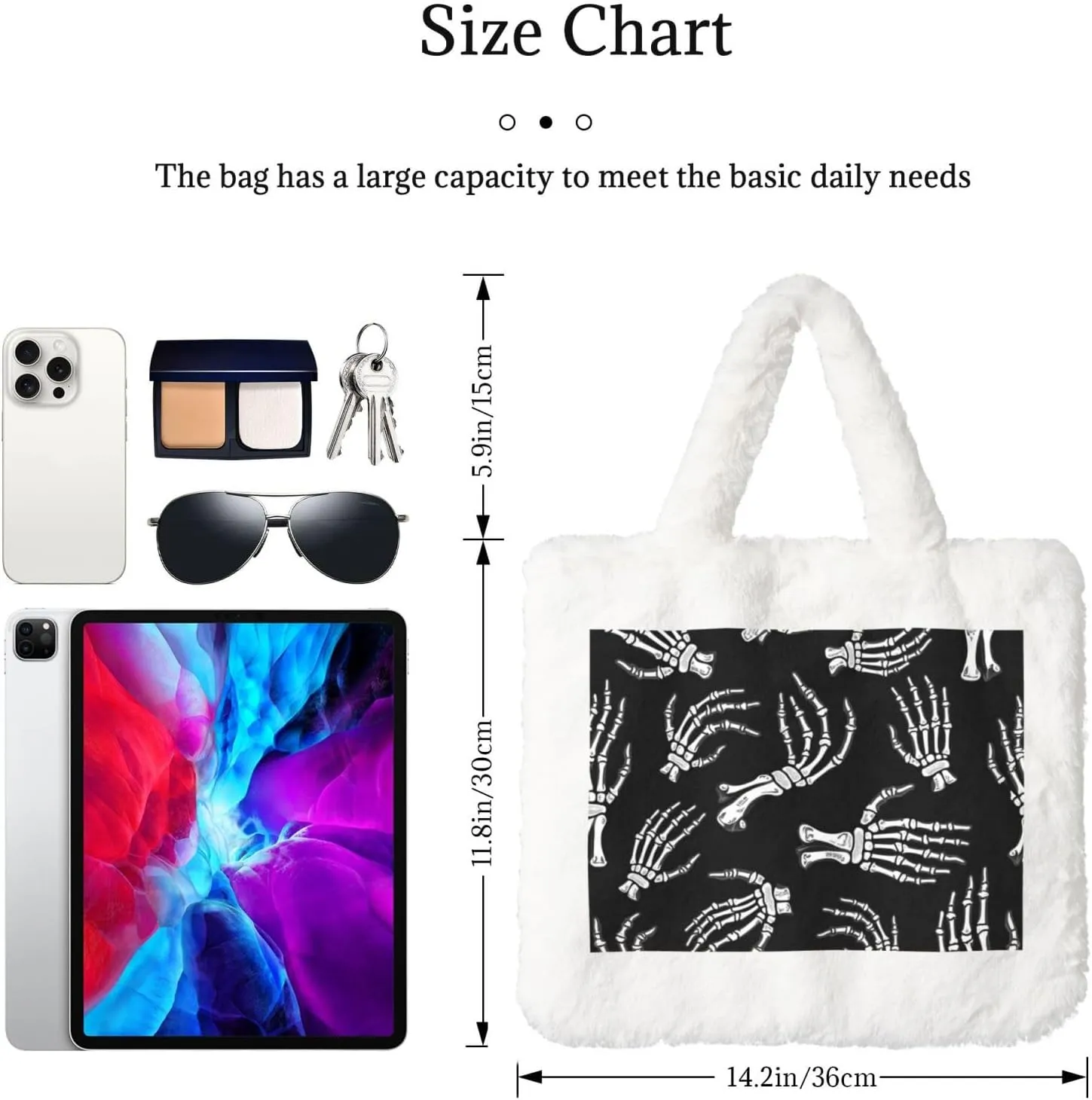 Fluffy Bag Fluffy Shoulder Bag Furry Plush Handbag Faux Fur Flower Tote Bag for Ladies Women