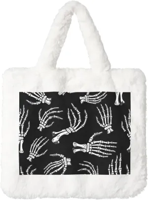 Fluffy Bag Fluffy Shoulder Bag Furry Plush Handbag Faux Fur Flower Tote Bag for Ladies Women