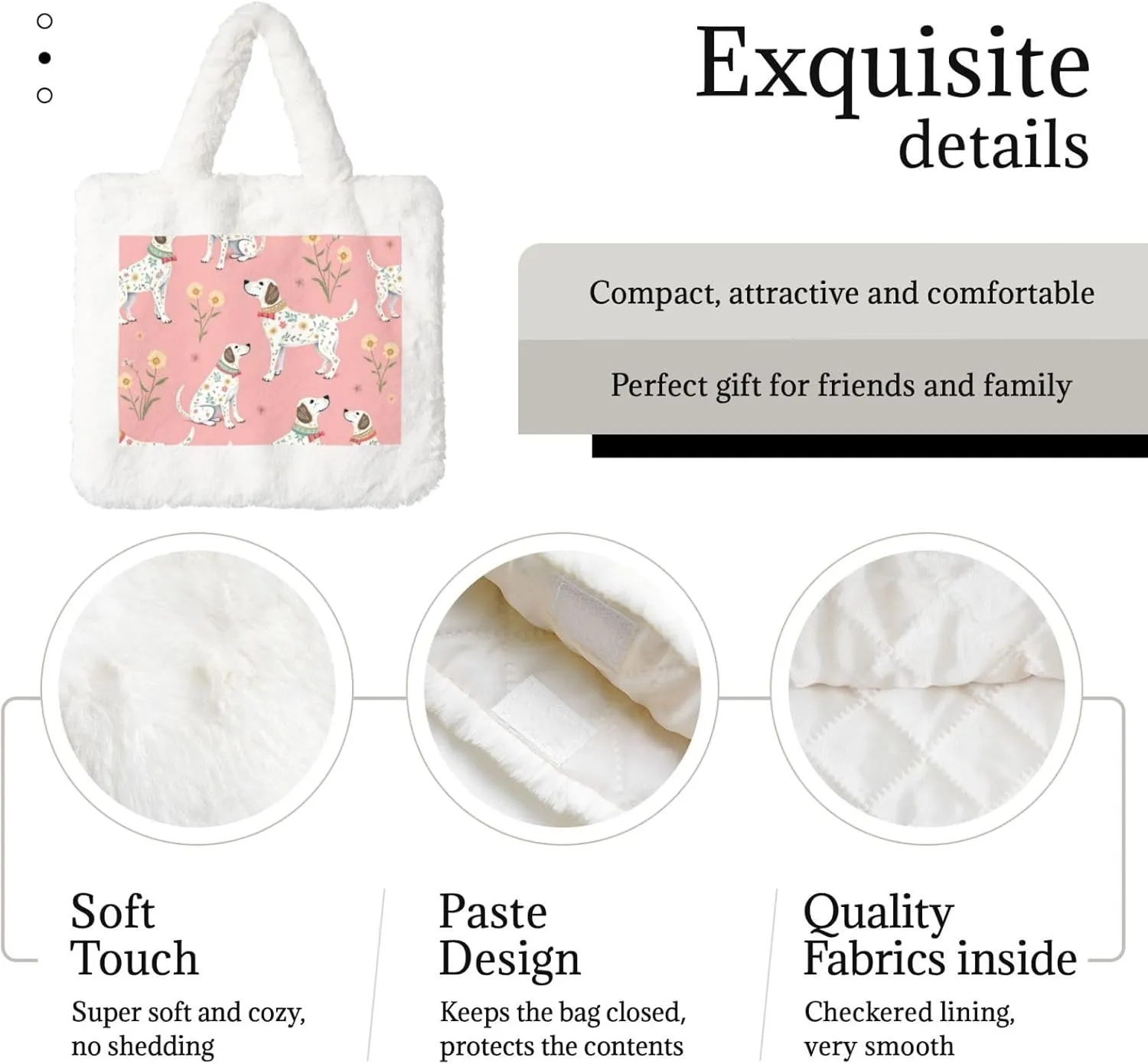 Fluffy Bag Purse, Winter Faux Fur Bags for Women Furry Tote Bag Fuzzy Shoulder Handbags