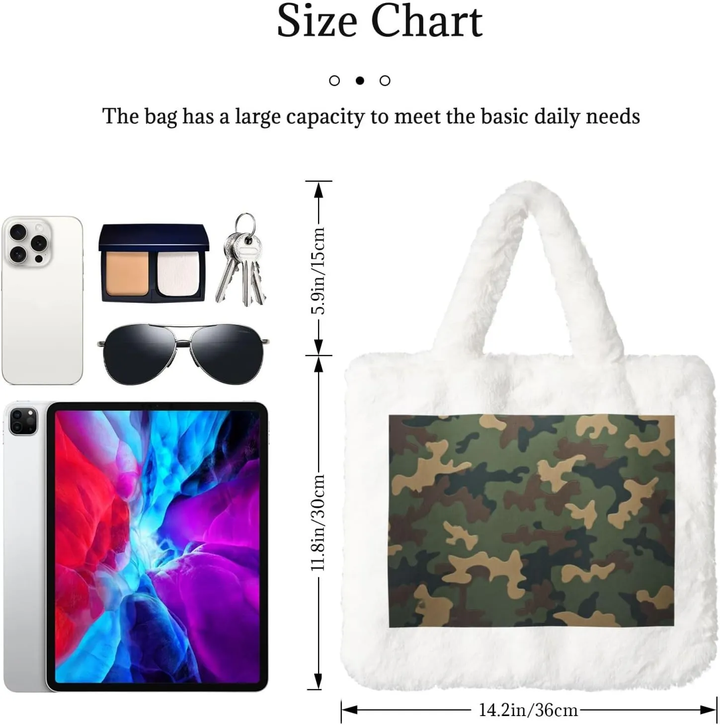Fluffy Bag Purse, Winter Faux Fur Bags for Women Furry Tote Bag Fuzzy Shoulder Handbags
