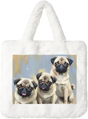 Fluffy Bag Purse, Winter Faux Fur Bags for Women Furry Tote Bag Fuzzy Shoulder Handbags