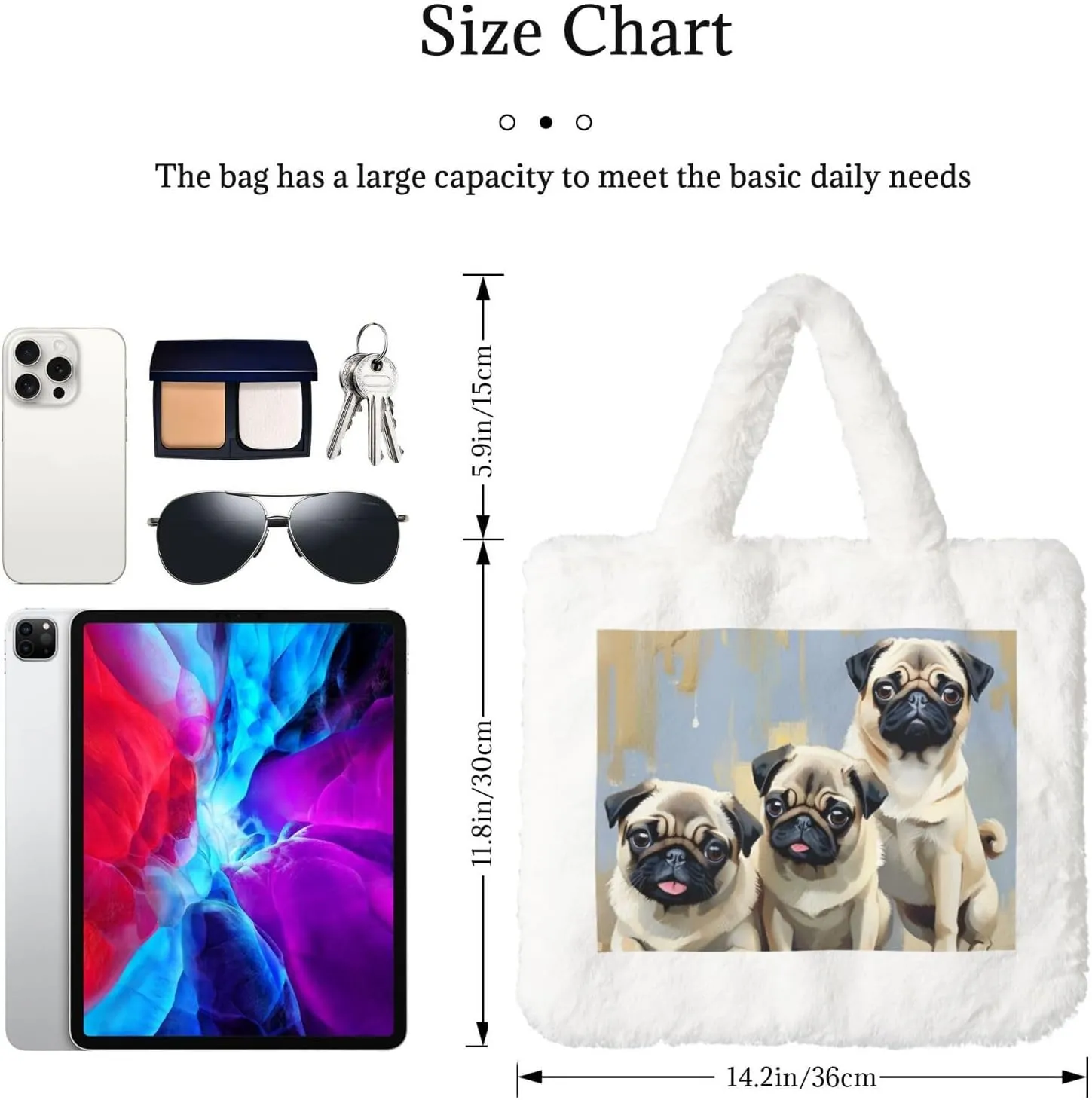 Fluffy Bag Purse, Winter Faux Fur Bags for Women Furry Tote Bag Fuzzy Shoulder Handbags