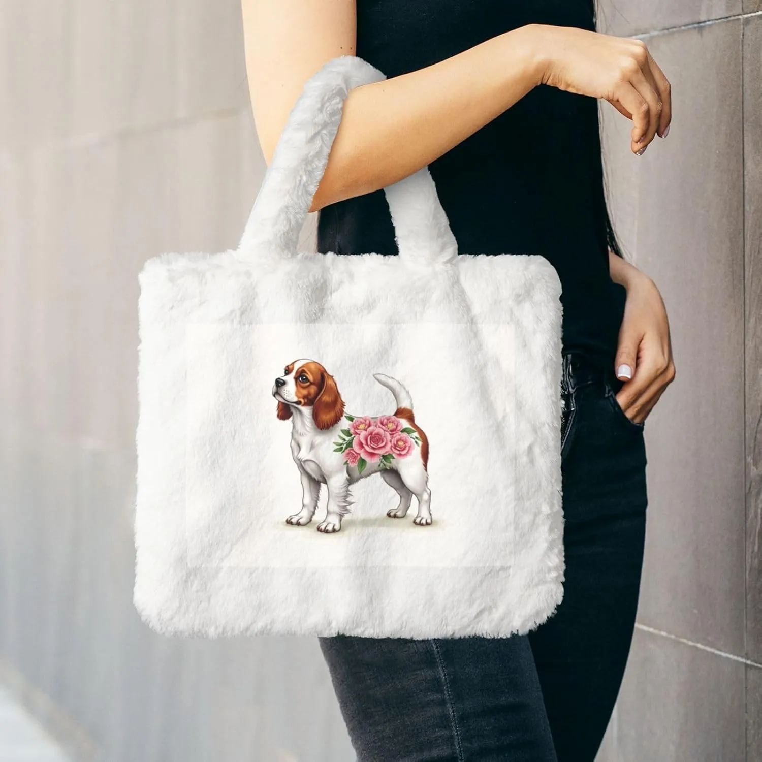 Fluffy Bag Purse, Winter Faux Fur Bags for Women Furry Tote Bag Fuzzy Shoulder Handbags