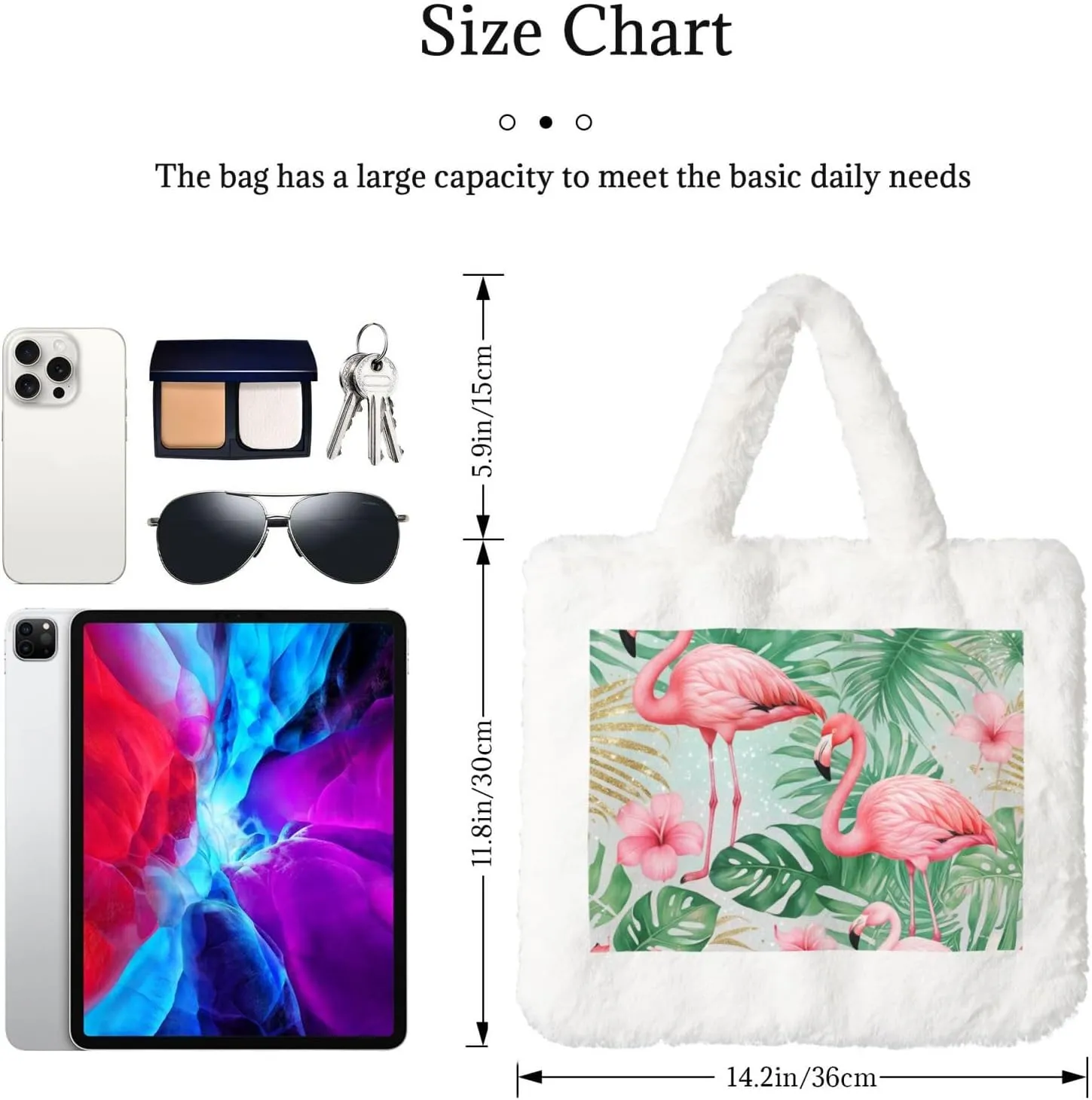 Fluffy Bag Purse, Winter Faux Fur Bags for Women Furry Tote Bag Fuzzy Shoulder Handbags