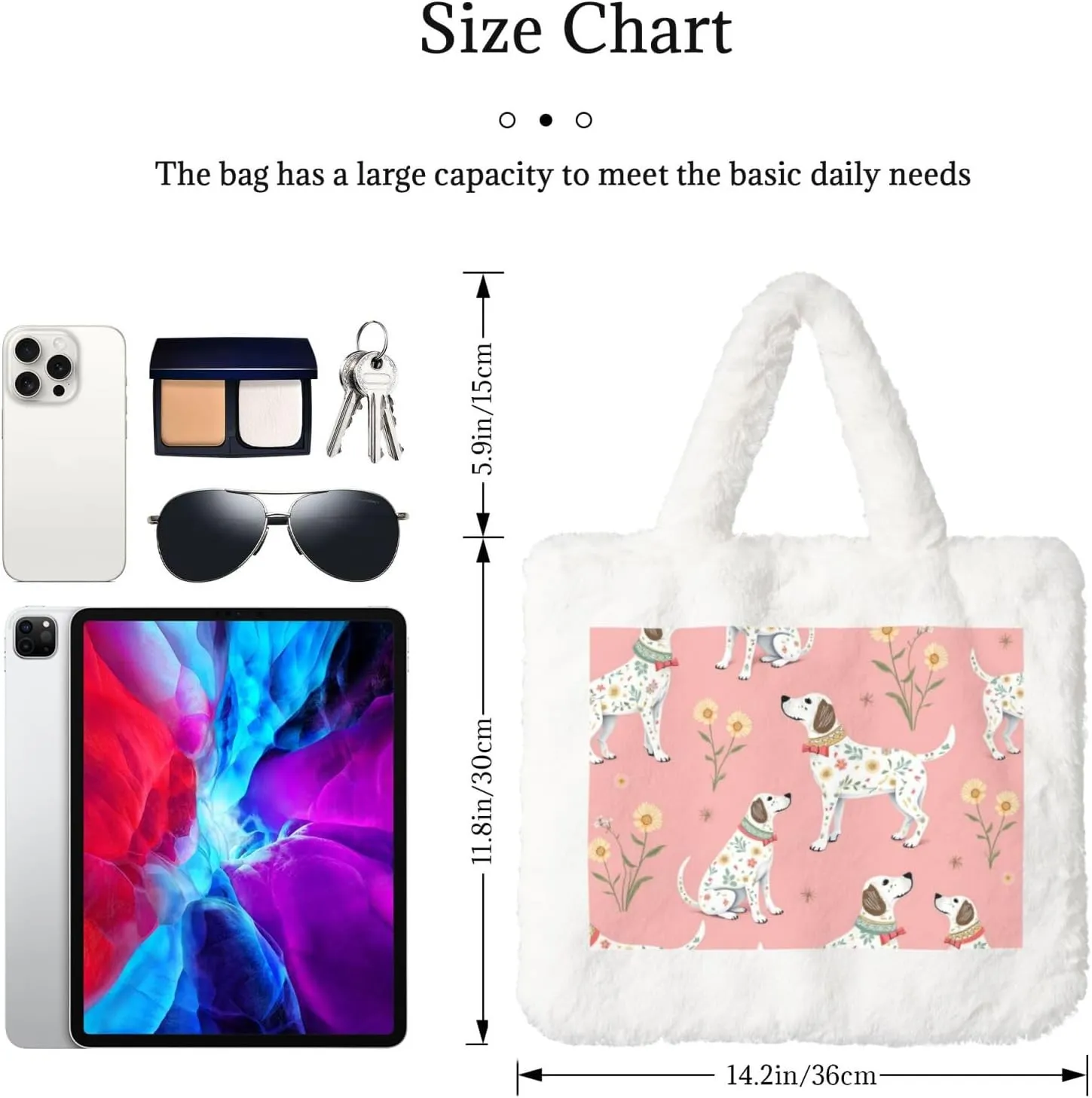 Fluffy Bag Purse, Winter Faux Fur Bags for Women Furry Tote Bag Fuzzy Shoulder Handbags