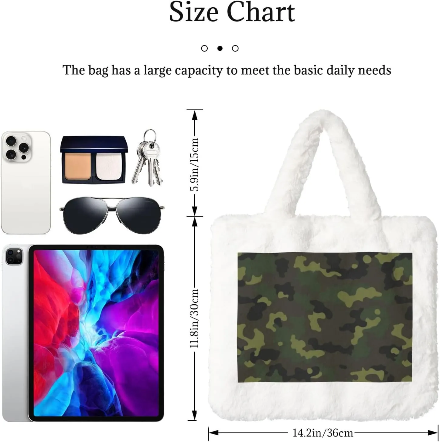 Fluffy Bag Purse, Winter Faux Fur Bags for Women Furry Tote Bag Fuzzy Shoulder Handbags