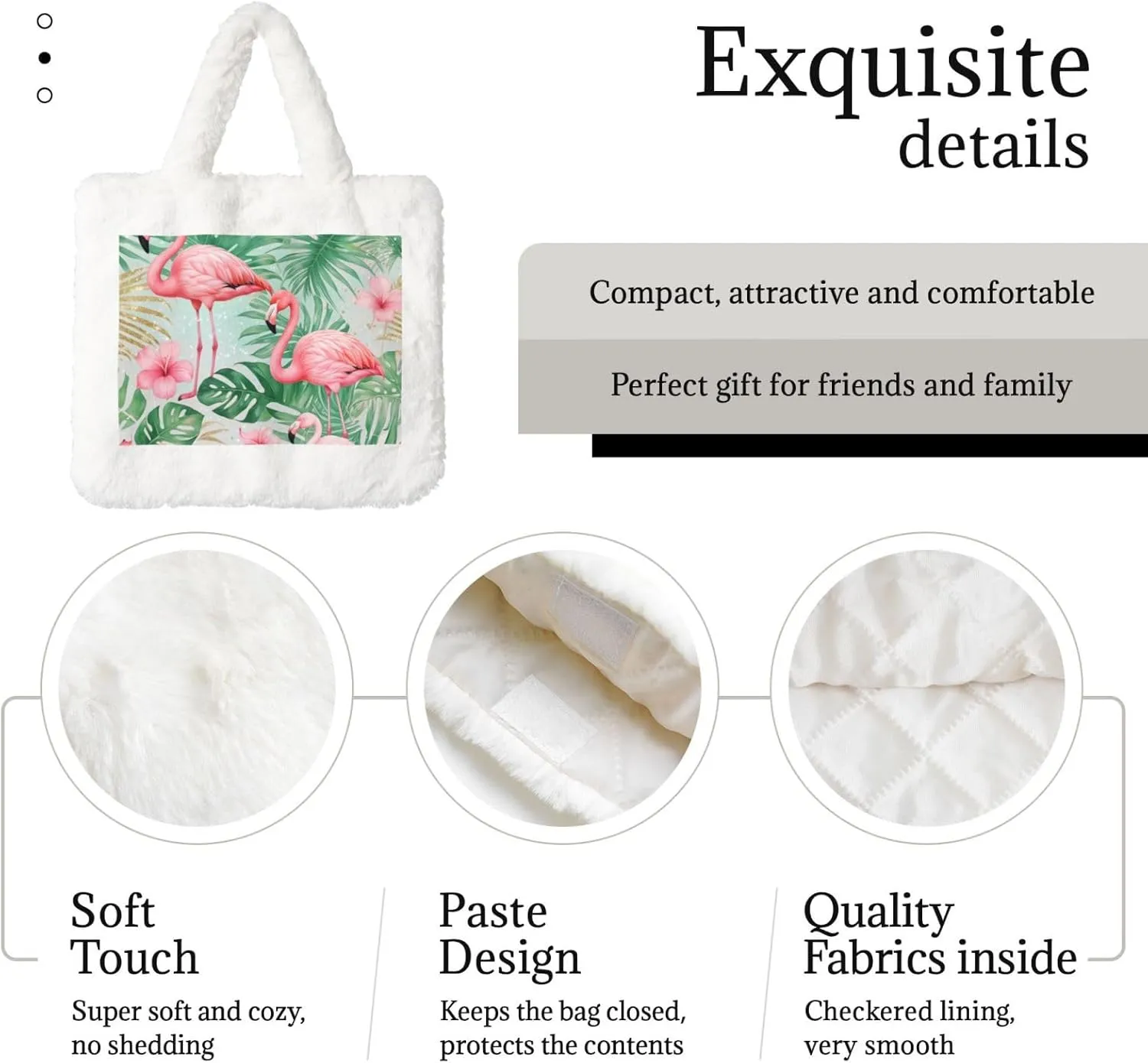 Fluffy Bag Purse, Winter Faux Fur Bags for Women Furry Tote Bag Fuzzy Shoulder Handbags