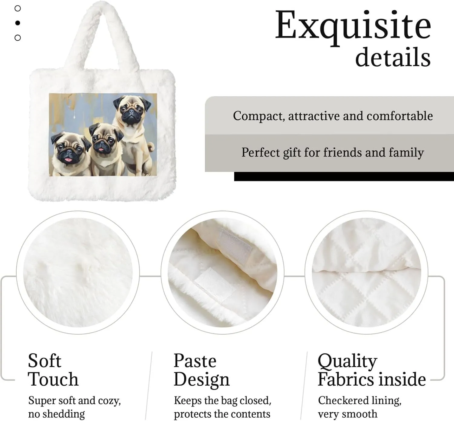 Fluffy Bag Purse, Winter Faux Fur Bags for Women Furry Tote Bag Fuzzy Shoulder Handbags