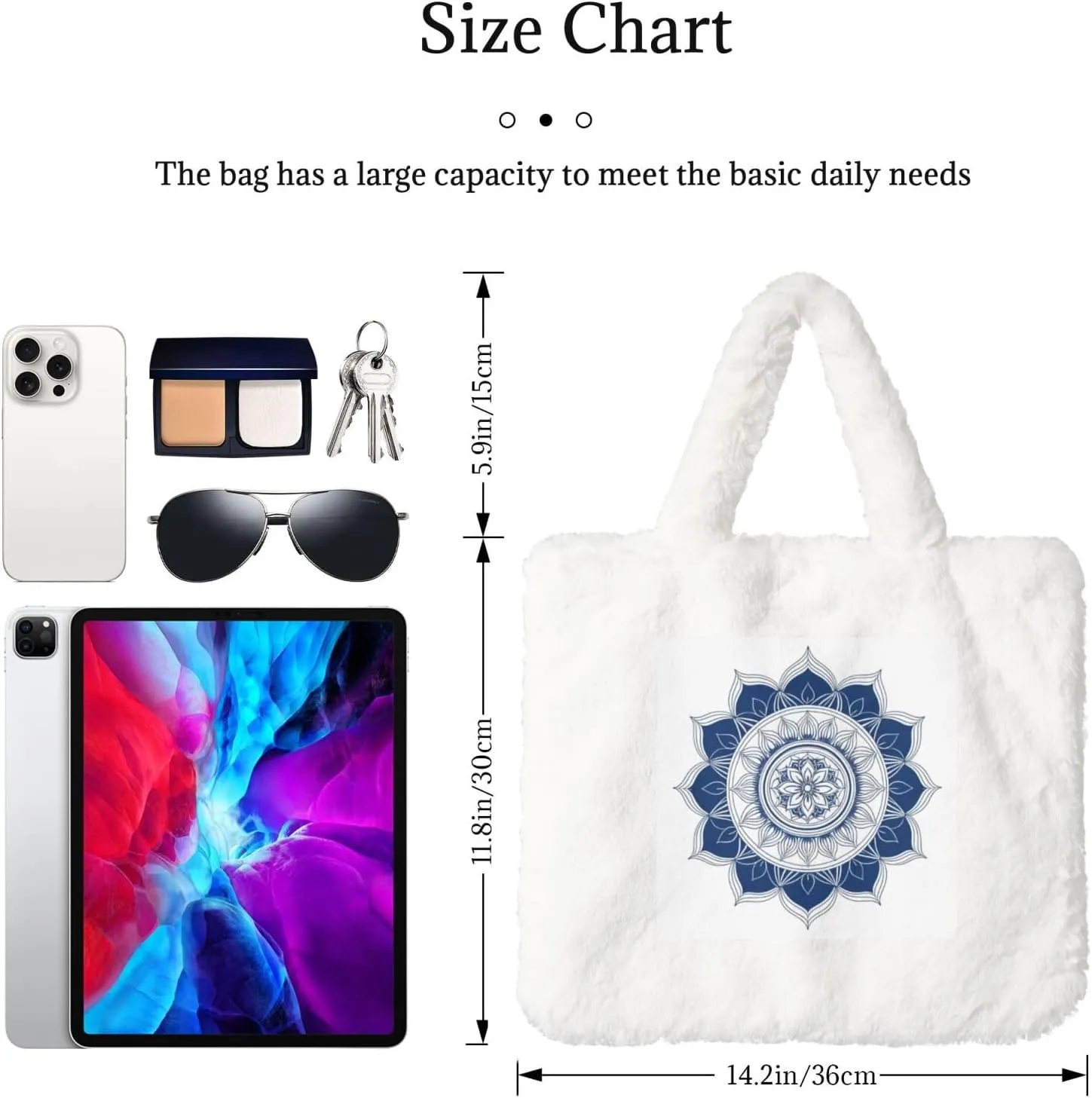 Fluffy Bag Purse, Winter Faux Fur Bags for Women Furry Tote Bag Fuzzy Shoulder Handbags