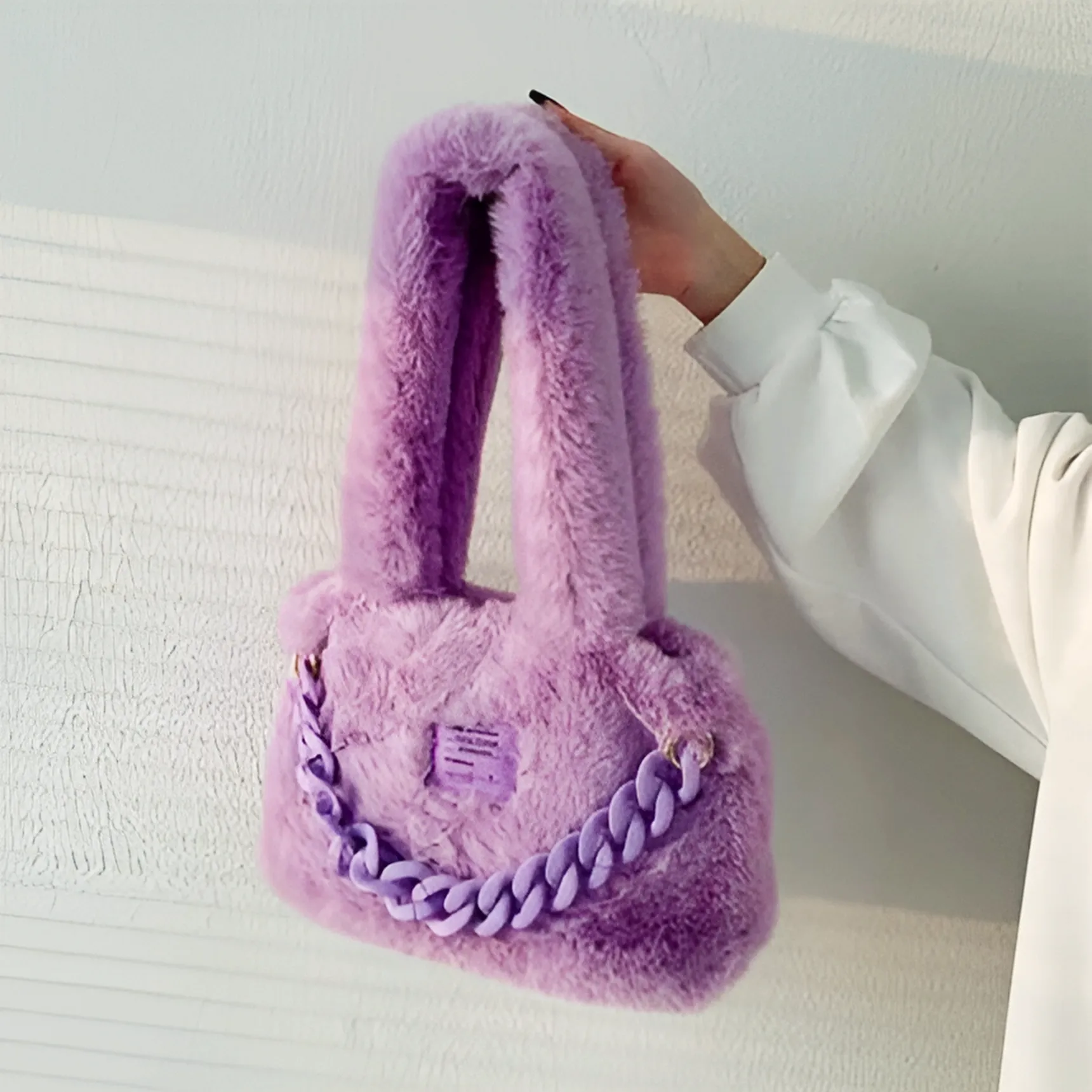 Fluffy Faux Fur Soft Shoulder Bags