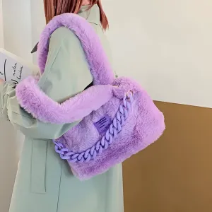 Fluffy Faux Fur Soft Shoulder Bags