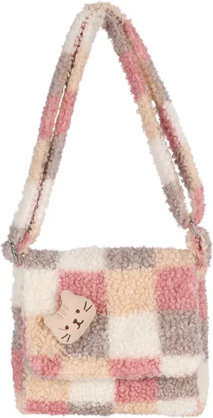 Fluffy Furry Tote Bag Fuzzy Cute Plush Bag Women Girl Faux Fur Shoulder Handbag Crossbody Purse Autumn and Winter