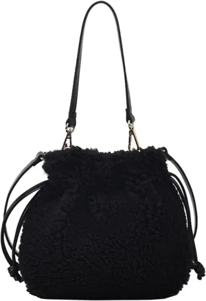Fluffy Purse, Faux Fur Purses for Women Furry Crossbody Bucket Bags Fuzzy Shoulder Tote Bag