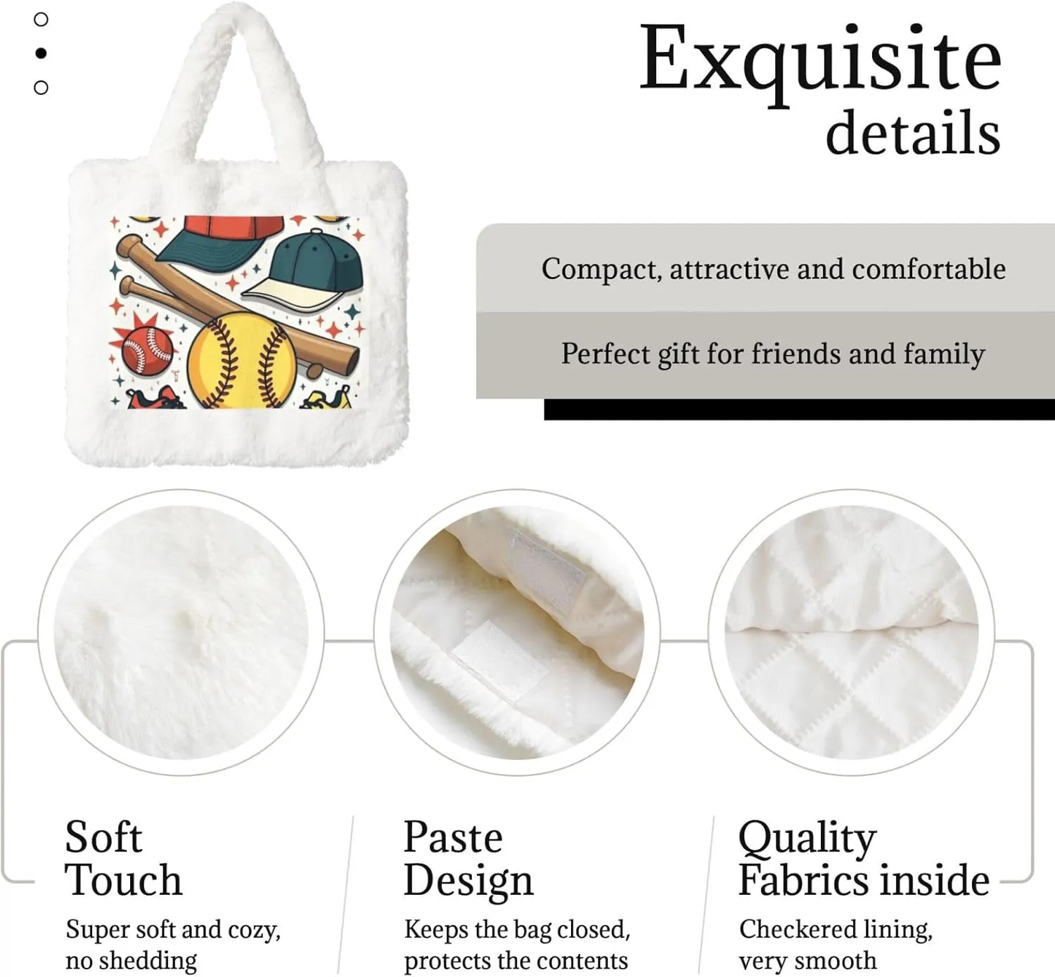 Fluffy Purses for Women Cute Fuzzy Tote Handbag Plush Shoulder Bag Faux Fur Clutch Bag