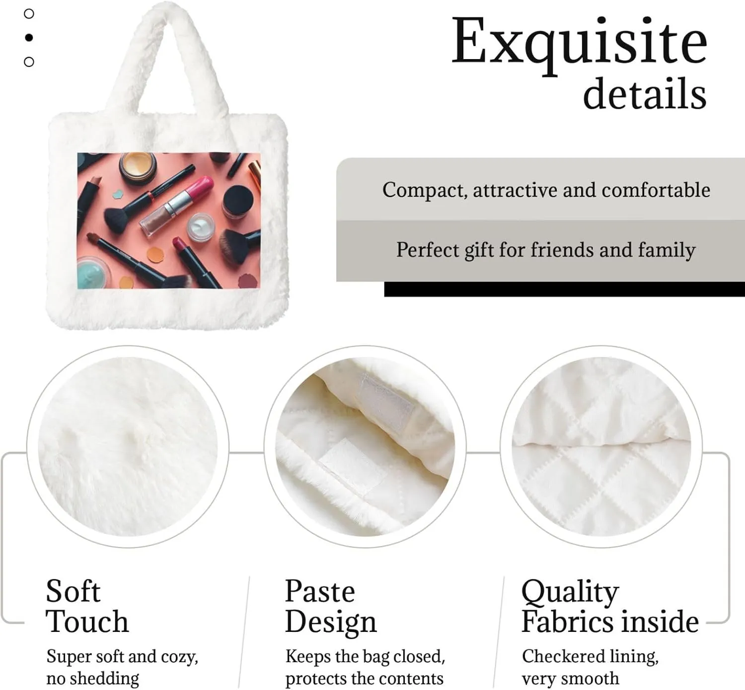 Fluffy Purses for Women Cute Fuzzy Tote Handbag Plush Shoulder Bag Faux Fur Clutch Bag